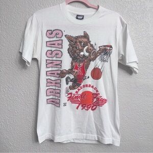 Vintage 1990 Arkansas Razorbacks Final Four T-Shirt Screen Stars Best M